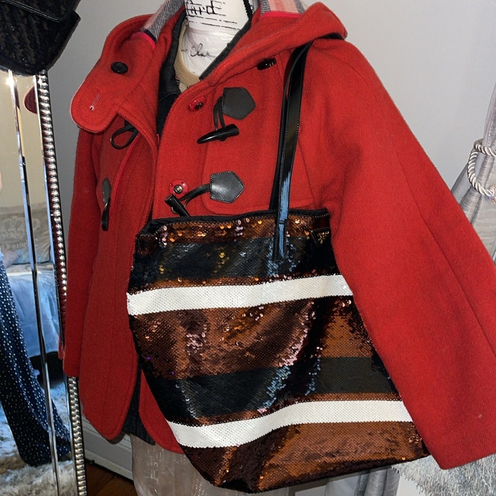 Preloved Prada Sequins Open Tote Pristine Conditi… - image 1